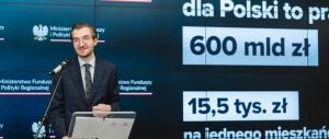 Wiceminister Ministerstwa Funduszy i Polityki Regionalnej Jan Szyszko podczas wystąpienia