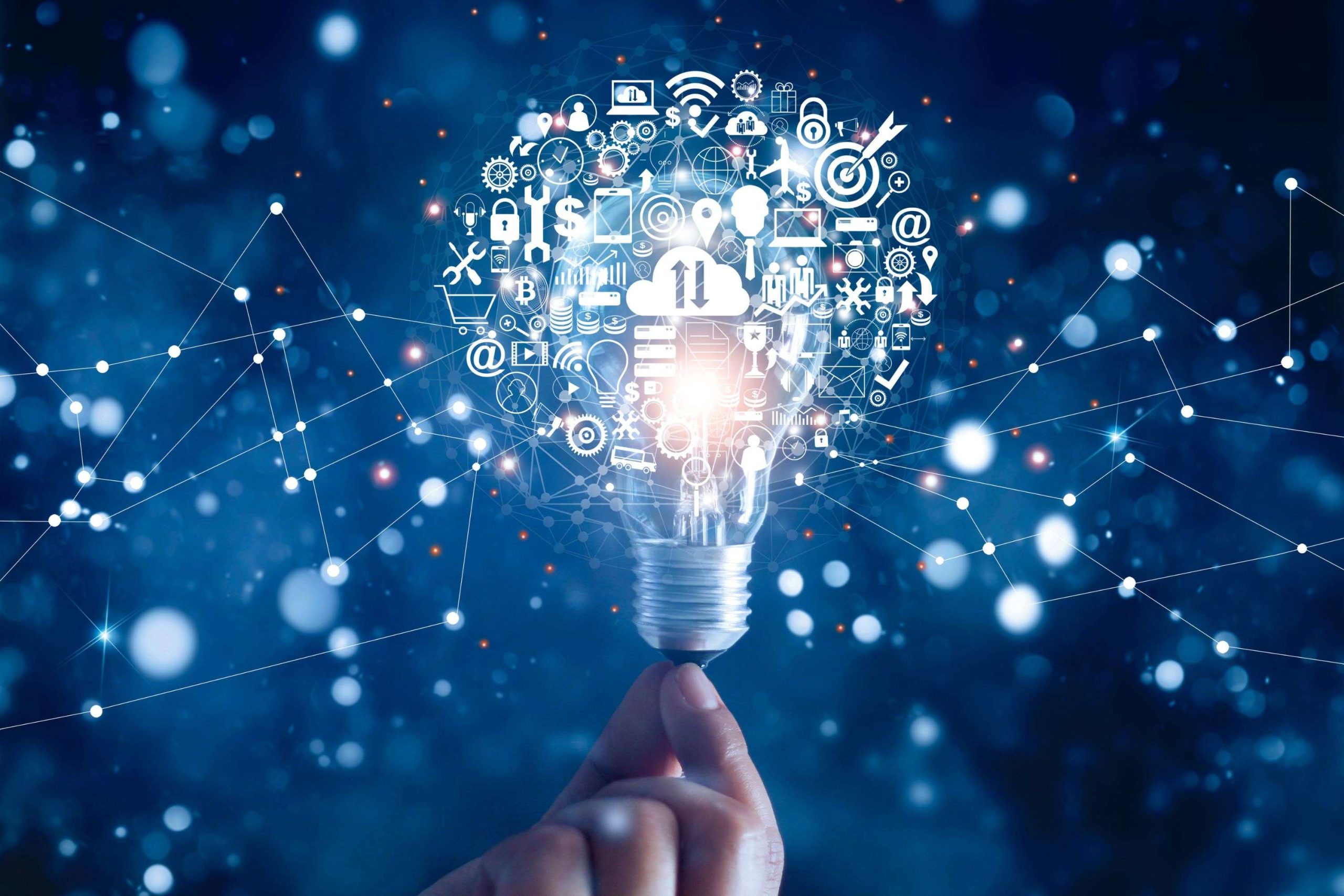 Żarówka złożona z wielu ikonek